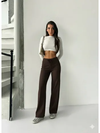 Fit Comfort Bej Salaş Pantolon Kahve A6011