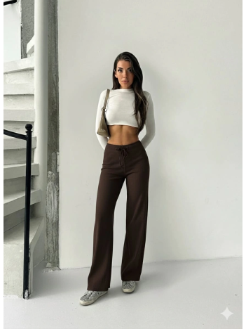 Fit comfort bej salaş pantolon kahve A6011