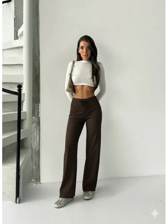 Fit Comfort Bej Salaş Pantolon Kahve A6011