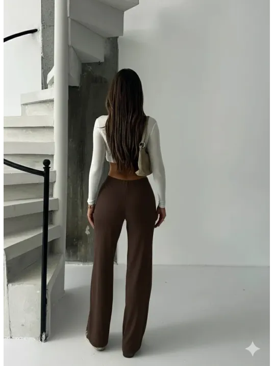 Fit Comfort Bej Salaş Pantolon Kahve A6011