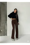 Fit Comfort Bej Salaş Pantolon Kahve A6011