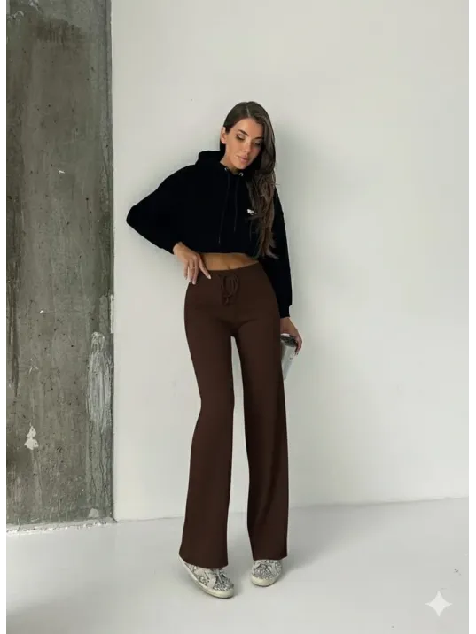 Fit Comfort Bej Salaş Pantolon Kahve A6011