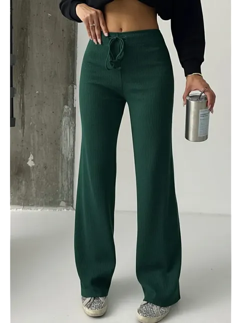 Fit Comfort Bej Salaş Pantolon Petrol Yeşili A6011