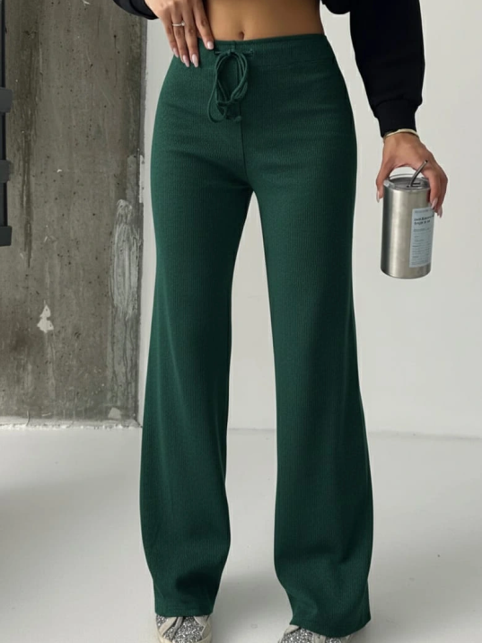 Fit comfort bej salaş pantolon petrol yeşili A6011