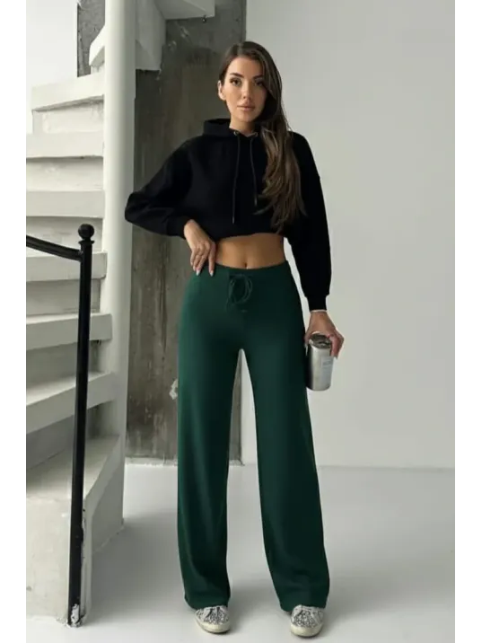 Fit Comfort Bej Salaş Pantolon Petrol Yeşili A6011