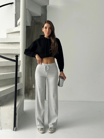 Fit comfort gri salaş pantolon A6011