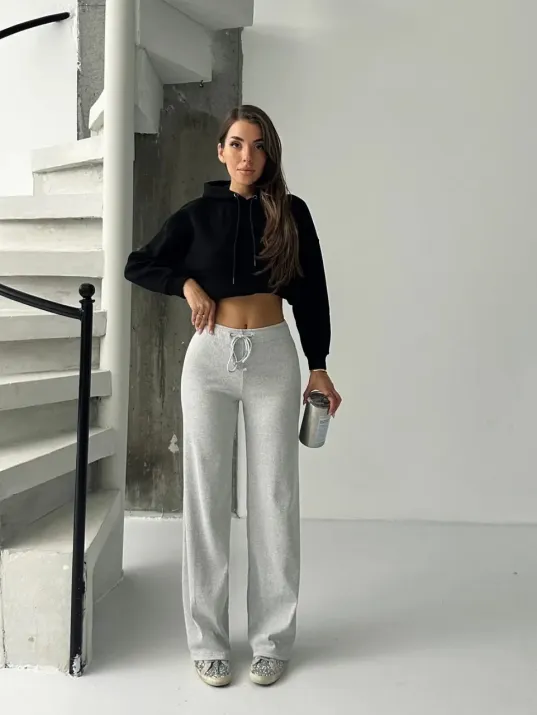 Fit Comfort Gri Salaş Pantolon A6011