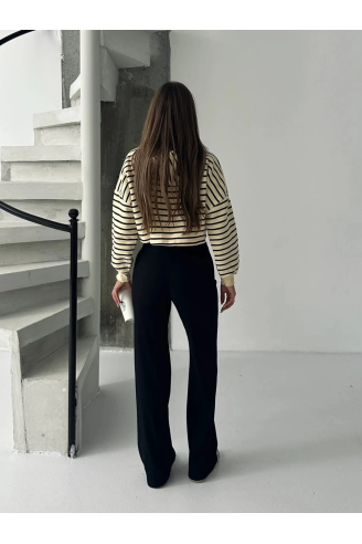 Fit comfort siyah salaş pantolon A6011
