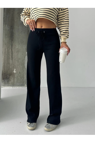 Fit comfort siyah salaş pantolon A6011