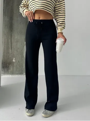 Fit Comfort Siyah Salaş Pantolon A6011