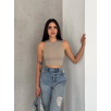 fitilli kaşkorse yakası zincirli atlet vizon fitilli kaşkorse yakası zincirli atlet vizon