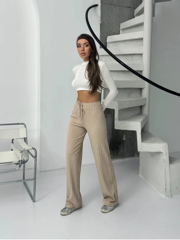 Fitilli şardonlu pantolon bej a4058 Fitilli şardonlu pantolon bej a4058