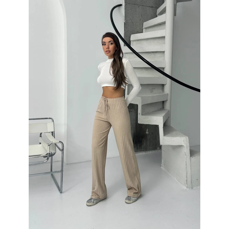Fitilli şardonlu pantolon bej a4058 Fitilli şardonlu pantolon bej a4058