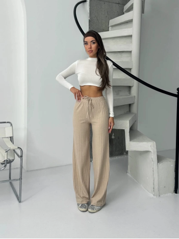 Fitilli şardonlu pantolon bej a4058 Fitilli şardonlu pantolon bej a4058