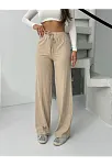 Fitilli Şardonlu Pantolon Bej A4058