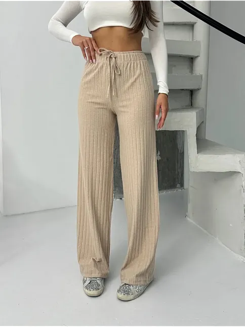 Fitilli Şardonlu Pantolon Bej A4058