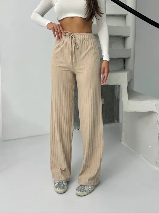 Fitilli Şardonlu Pantolon Bej A4058