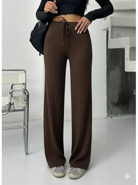 Fitilli Şardonlu Pantolon Kahve A4058