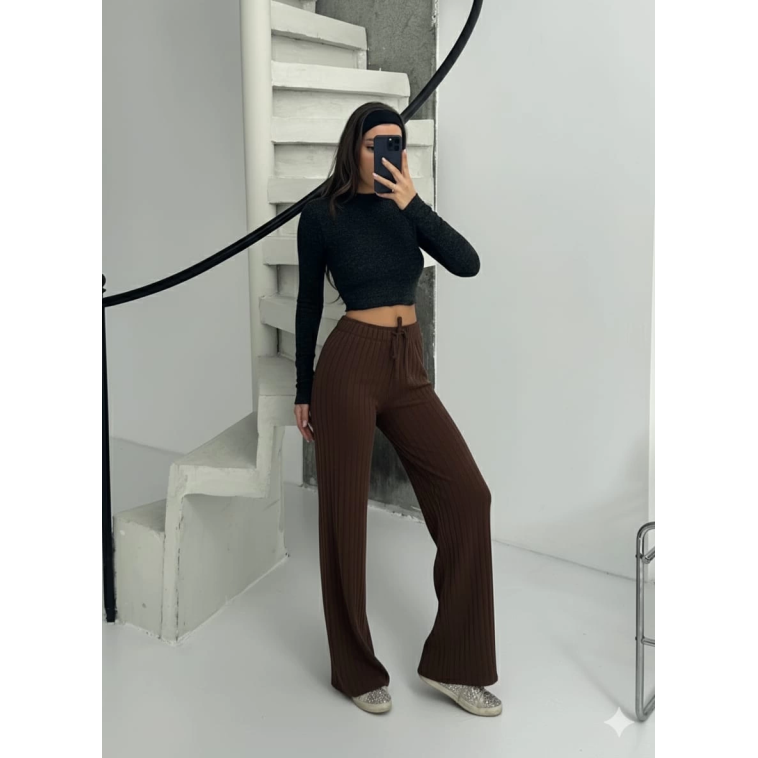 Fitilli şardonlu pantolon kahve a4058 Fitilli şardonlu pantolon kahve a4058