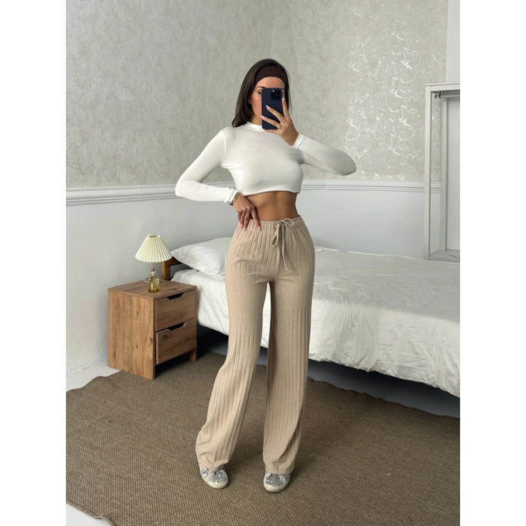 Fitilli şardonlu pantolon bej a4058 Fitilli şardonlu pantolon bej a4058
