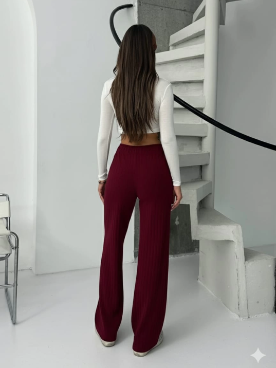 Fitilli şardonlu pantolon bordo a4058 Fitilli şardonlu pantolon bordo a4058