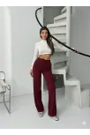 Fitilli Şardonlu Pantolon Bordo A4058