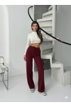 Fitilli Şardonlu Pantolon Bordo A4058