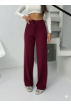 Fitilli Şardonlu Pantolon Bordo A4058