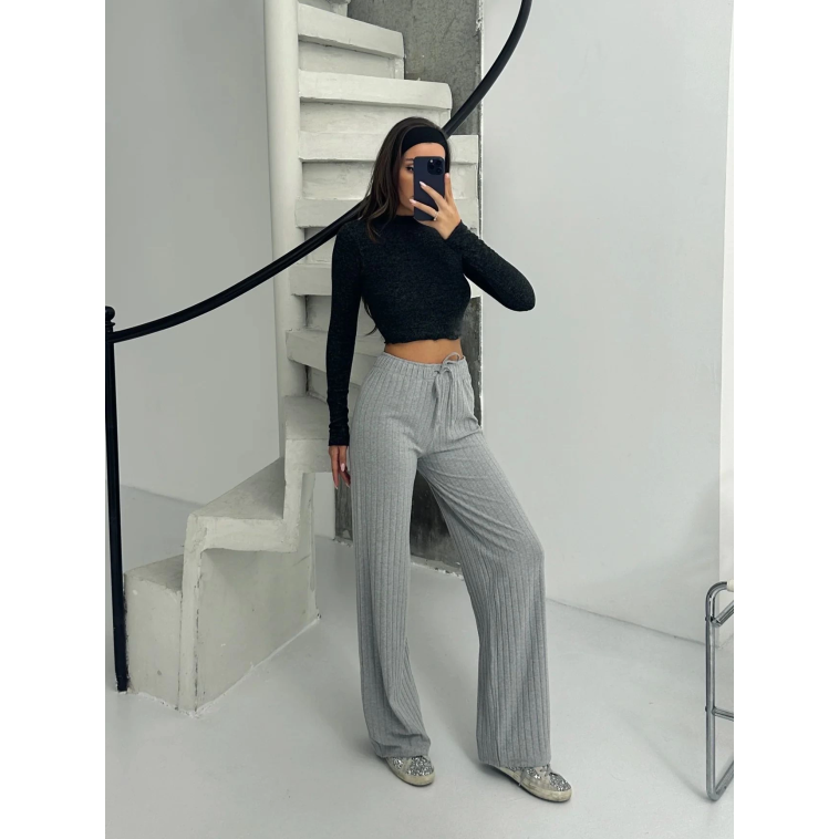 Fitilli şardonlu pantolon gri a4058 Fitilli şardonlu pantolon gri a4058