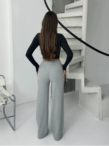 Fitilli şardonlu pantolon gri a4058 Fitilli şardonlu pantolon gri a4058