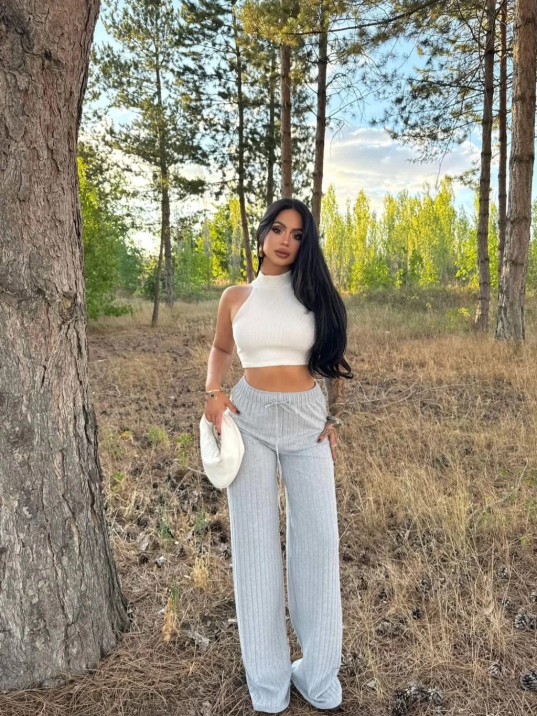 Fitilli şardonlu pantolon gri a4058 Fitilli şardonlu pantolon gri a4058