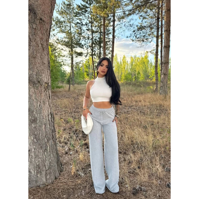 Fitilli şardonlu pantolon gri a4058 Fitilli şardonlu pantolon gri a4058