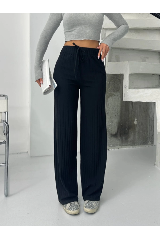 Fitilli şardonlu pantolon siyah a4058
