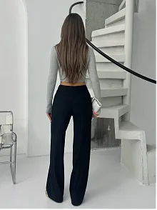 Fitilli Şardonlu Pantolon Siyah A4058