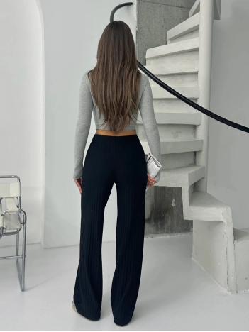 Fitilli şardonlu pantolon siyah a4058 Fitilli şardonlu pantolon siyah a4058