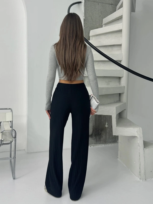 Fitilli şardonlu pantolon siyah a4058 Fitilli şardonlu pantolon siyah a4058