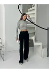 Fitilli Şardonlu Pantolon Siyah A4058