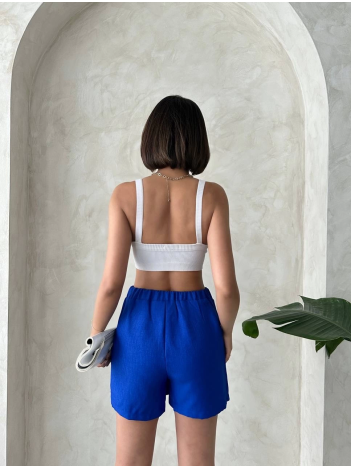 Fiyonklu şort etek saks s255021 Fiyonklu şort etek saks s255021