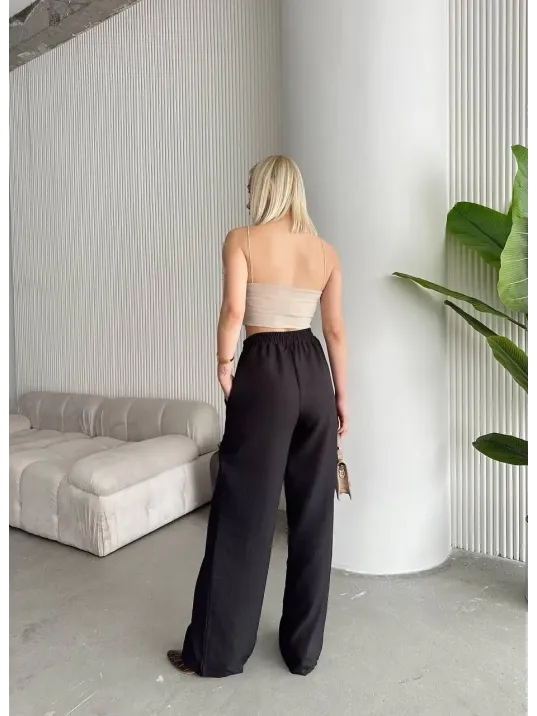 Flamlı Kahve Pantolon