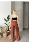 Flamlı Kahve Pantolon