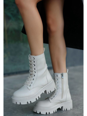 Flona Bej Cilt Bağcıklı Bot Flona Bej Cilt Bağcıklı Bot