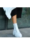 Flona Beyaz Cilt Bağcıklı Bot Flona Beyaz Cilt Bağcıklı Bot