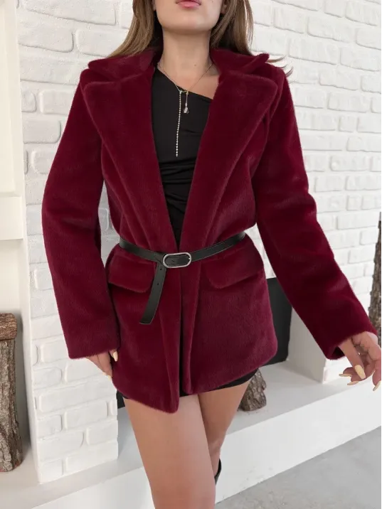 Fok Ceket Premıum Kalite Bordo St255860