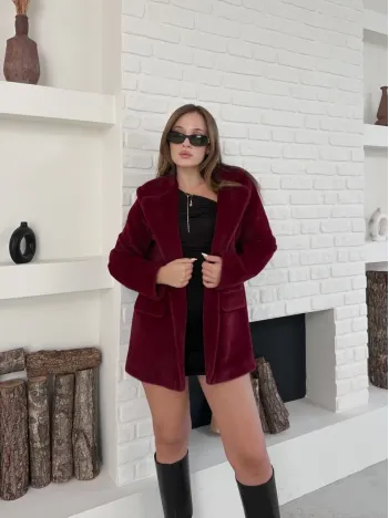 Fok Ceket Premıum Kalite Bordo St255860