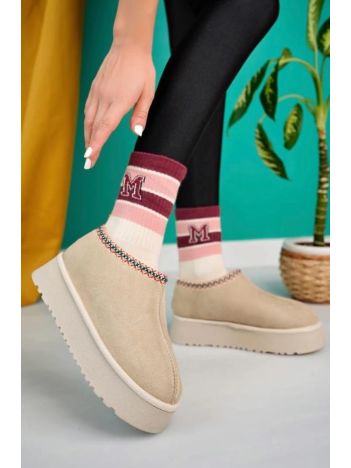 Foyk Bej Süet Bot Foyk Bej Süet Bot