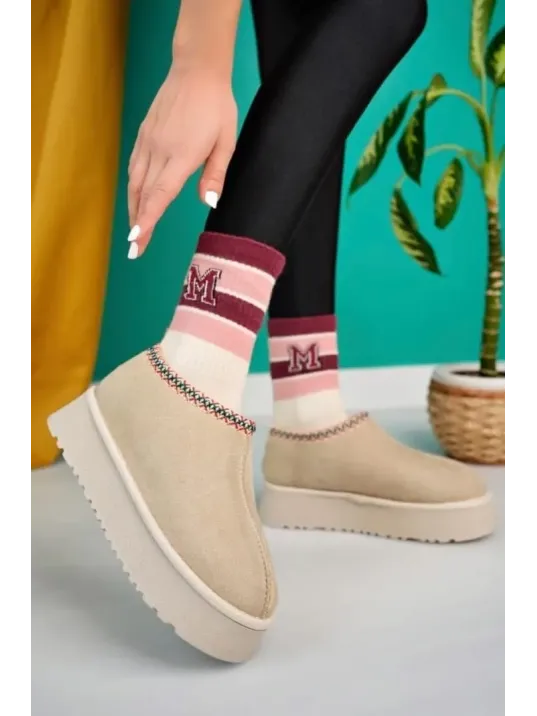 Foyk Bej Süet Bot Foyk Bej Süet Bot