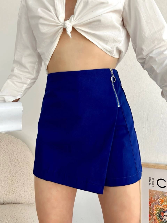 Gabardin fermuarlı şort etek S24906 Gabardin fermuarlı şort etek S24906