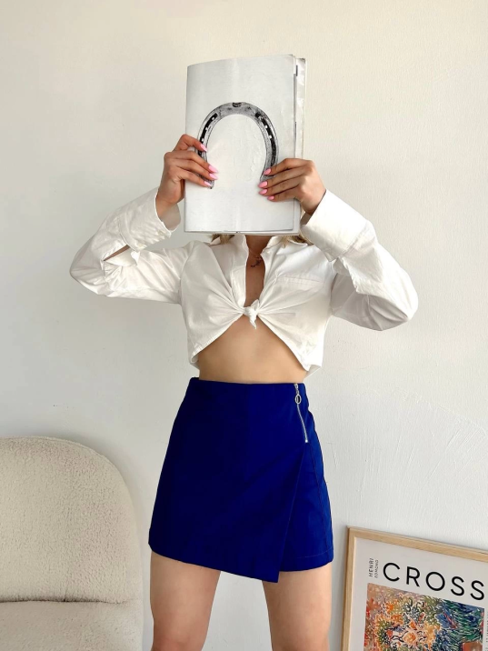 Gabardin fermuarlı şort etek S24906 Gabardin fermuarlı şort etek S24906