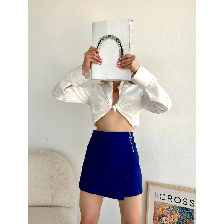 Gabardin fermuarlı şort etek S24906 Gabardin fermuarlı şort etek S24906