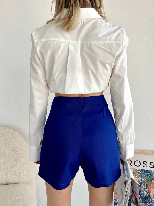 Gabardin fermuarlı şort etek S24906 Gabardin fermuarlı şort etek S24906